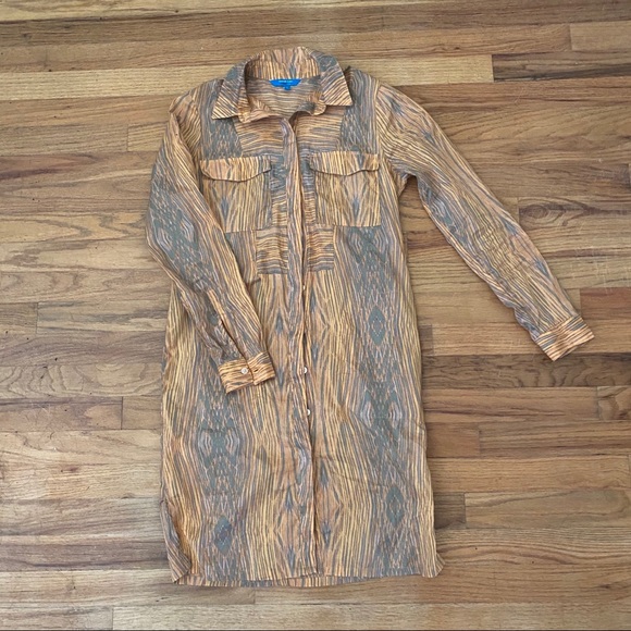 derek lam retro yellow button down dress - Picture 2 of 3